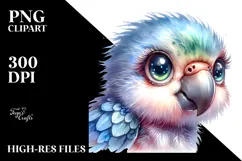 Energetic Cute Baby Parrot PNG Product Image 2