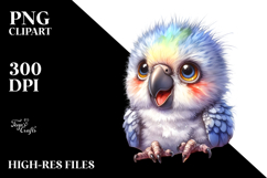 Energetic Cute Baby Parrot PNG Product Image 2