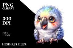 Energetic Cute Baby Parrot PNG Product Image 2