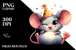 Whimsical Mouse with Flower Crown, Animated PNG Product Image 2