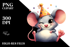 Whimsical Mouse with Flower Crown, Animated PNG Product Image 2