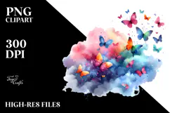 Colorful Butterfly Silhouettes PNG Product Image 2
