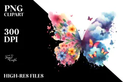 Butterfly Silhouettes, Colorful PNG Product Image 2