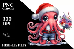 Octopus Santa Suit Jeans Happy Teeth | Clipart Product Image 3