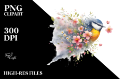 Colorful Bird with Splashes, PNG Product Image 2