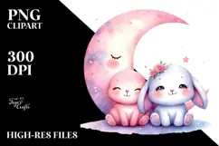 Cute Pink-ish Baby Bunny PNG Product Image 2