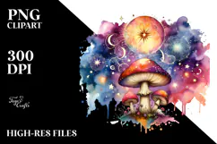 Magical Mushroom Tarot, Vibrant PNG Product Image 2