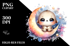 Cute Watercolor Moon Splash Design Product Image 2