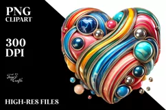 Colorful Glossy Heart, Transparent PNG Product Image 2