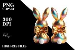 Colorful Retro Bunnies Sitting PNG Product Image 2