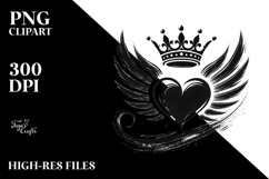 Simple Heart with Wings, Transparent PNG Product Image 2