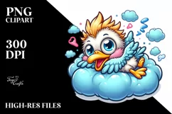 Colorful Baby Pelican Napping | Sublimation | Clipart Product Image 3