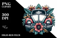 Tropical Flower Beetle Car | Sublimation Clipart Product Image 3