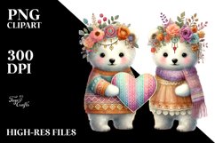 Boho Baby Polar Bear with Heart, PNG Product Image 2