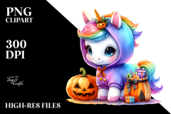 Cute Baby Unicorn in Halloween Costume, Premium PNG Product Image 2