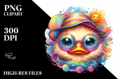 Colorful Layered Baby Duck with Sun es | Clipart Product Image 3
