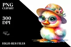 Colorful Baby Duck with Sun es and Sun Hat Product Image 3
