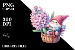 Floating Gnome with Hyacinth PNG Product Image 2