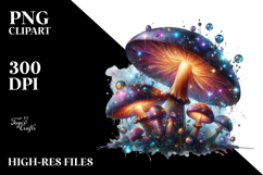 Shiny Magical Mushroom Watercolor Splash PNG Product Image 2