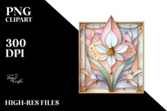Abstract Wooden Small Stained Snowdrop PNG Product Image 1