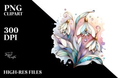 Abstract Wooden Small Stained Snowdrop PNG Product Image 1