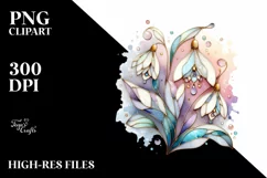Abstract Wooden Small Stained Snowdrop PNG Product Image 1