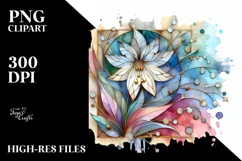 Abstract Wooden Small Stained Snowdrop PNG Product Image 1