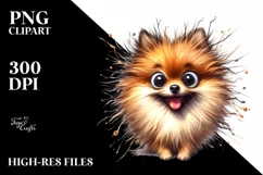 Watercolor Enthusiastic Pomeranian Cute Clipart Product Image 3