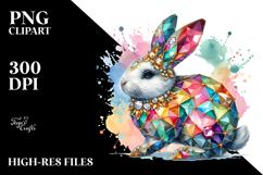 Colorful Bunny Made of Diamonds PNG Product Image 2