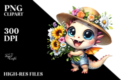 Baby Dragon with Sun Hat, PNG Product Image 2
