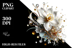 Abstract Golden Narcissus PNG Product Image 2