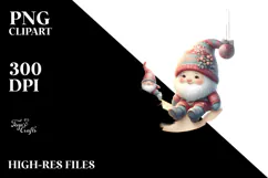 Cute Christmas Gnomes on Moon PNG Product Image 2