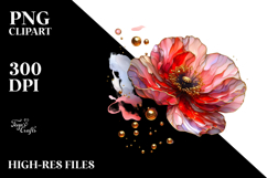Abstract Poppy Watercolor PNG Product Image 2