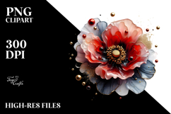 Abstract Poppy Watercolor PNG Product Image 2