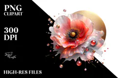 Abstract Poppy Watercolor PNG Product Image 2