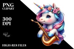 Baby Unicorn in Jazz Age Club PNG Product Image 3