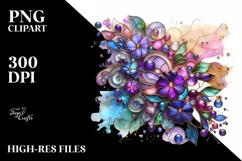 Watercolor Luxury Flower Splash Clipart Product Image 3