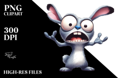 Goofy Cartoon Rabbit Watercolor PNG Product Image 2