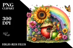 Colorful Fairy House Rainbow | Sublimation | Clipart Product Image 3