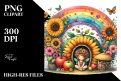 Colorful Fairy House Rainbow | Sublimation | Clipart Product Image 1