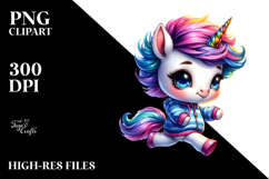 Cute Baby Unicorn Running PNG Product Image 2