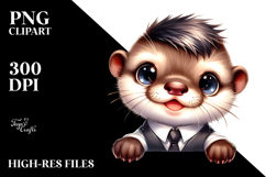 Cute Baby Otter Cool Haircut PNG Product Image 2