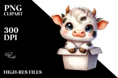 Cute Baby Hignland Cow Recipient Clipart Product Image 2