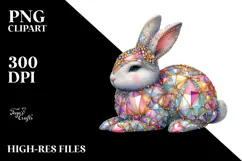 Colorful Bunny with Diamonds, Transparent PNG Product Image 2