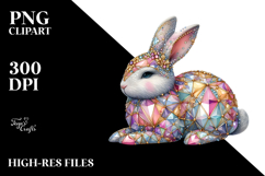 Colorful Bunny with Diamonds, Transparent PNG Product Image 2