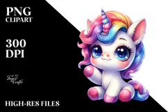 Running Baby Unicorn, PNG Product Image 2
