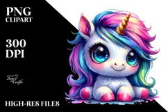 Playing Baby Unicorn, PNG Product Image 2