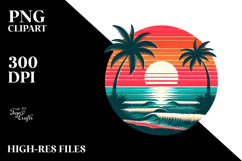 Retro Tropical Beach Sunset, 20 oz Tumbler Product Image 2
