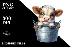 Smiling Baby Highland Cow in a Recipient | Clipart Product Image 3