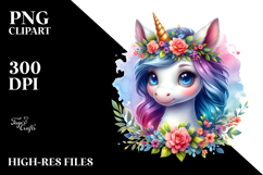 Cute Baby Unicorn Sitting PNG Product Image 2